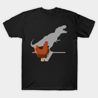 t-rex shadow hen screaming T-Shirt